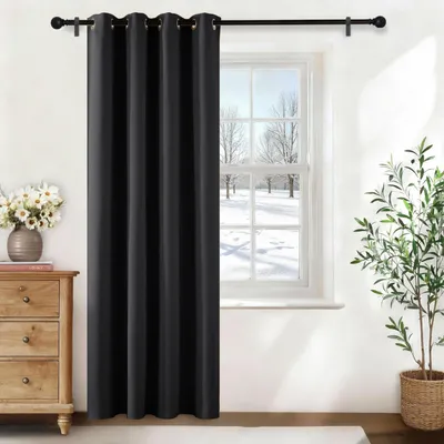Obrázok produktu pre Záves na dvere, termoizolačný, neprehľadný, čierna farba, rozmer 210 x 140 cm
