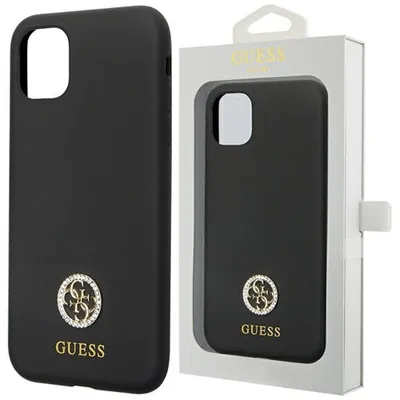Produktbild von Etui Guess Guhcn614Dgpk Na Iphone 11 / Xr - Czarne Silikon Logo Strass 4G