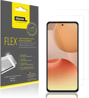 Image de 2x Film de protection d'écran pour Realme P4x 5G, recouvre 100% de l'écran, dipos Flex