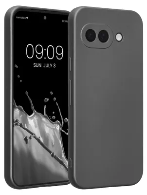 Produktbild von kwmobile Handyhülle für Google Pixel 9a Hülle - weiche Silikon Case metallisch schimmernd - Schutzhülle Cover - Metallic Grau