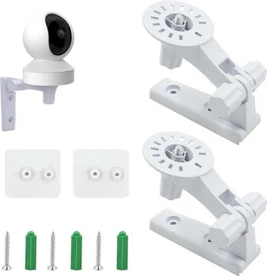 Obrázek produktu pro Nastavitelné držáky bezpečnostních kamer – 2 ks úhlových držáků kamer se šroubem 6 mm – bílé