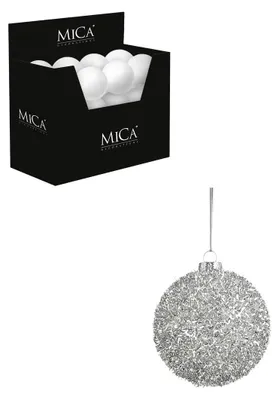 Bruchsichere Weihnachtskugel Silber d8cm