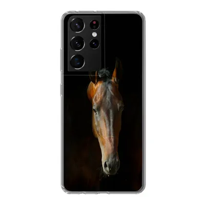 Produktbild von MuchoWow® Handyhülle Schutzhülle Hülle für Samsung Galaxy S21 Ultra Pferde - Tiere - Braun Silikon Softcase Handy Hülle - Mobiltelefon