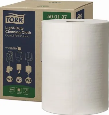 Obrázok produktu pre Čistiaca utierka TORK 500137 D.cca 250 mmxŠ.cca 315 mm biela 1-vrstvová 600 listov/rola TORK