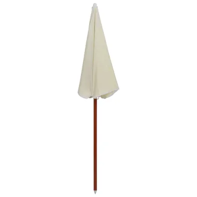 Image de vidaXL Parasol avec mât en acier 180 cm blanc sable