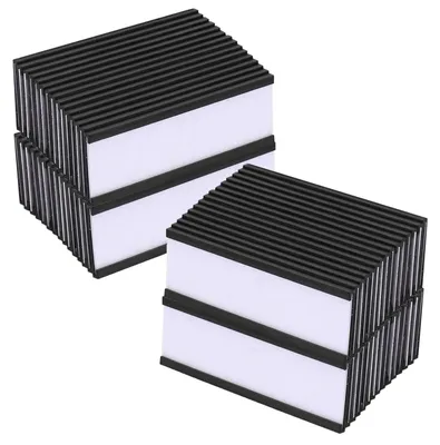Produktbild von Magnetische Etikettenhalter - 60 Stück - 7,5 x 2,5 cm - Schwarz - Etikettenhalter - Magnettafeln für Schulen - Magnete