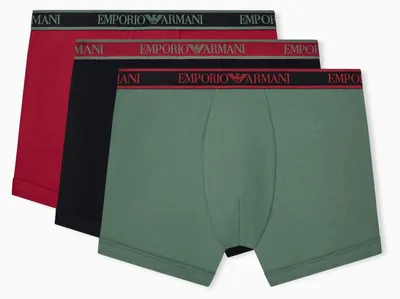 Immagine prodotto di Emporio Armani, confezione da 3 boxer da uomo, modello CORE Logoband, colore rosso, taglia M