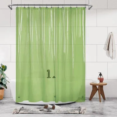 Produktbild von Unyqoos® Transparenter wasserabweisender Duschvorhang mit Magneten und Metallaugen für das Badezimmer