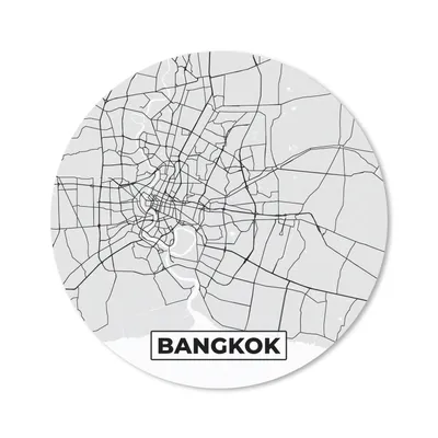Produktbild von MuchoWow® Mauspad Mousepad Bangkok - Stadtplan - Schwarz und weiß - Karte 50x50 cm - Mousepads - Maus Mat - Pad - Mausunterlage - Vinyl