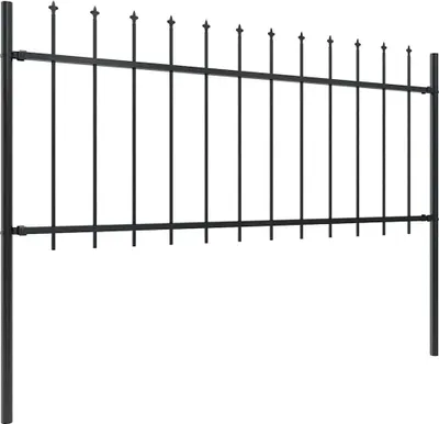Obrázek produktu pro vidaXL Zahradní plot s hrotem z oceli 537 x 80 cm černý