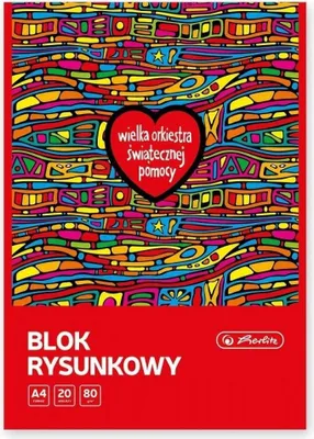 Zdjęcie produktu dla Blok rysunkowy A4/20K biały WOŚP (10szt)