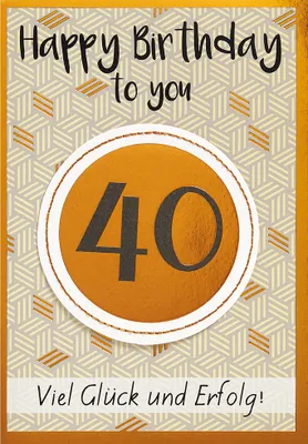 Produktbild von 40 Geburtstag Glückwunschkarte im Format 115x17cm mit Umschlag