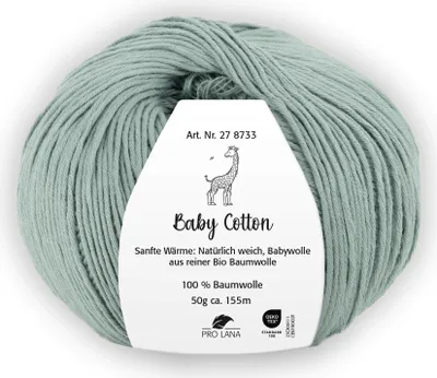 Produktbild von Pro Lana BABY Baumwolle 50 g 100 % Baumwolle Babywolle speichelecht 155 m Farbe 062 - gletscher