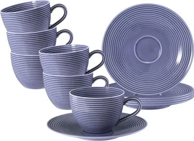 Produktbild von Seltmann Weiden Beat Fliederblau Kaffeetasse + Untertasse 6er Set