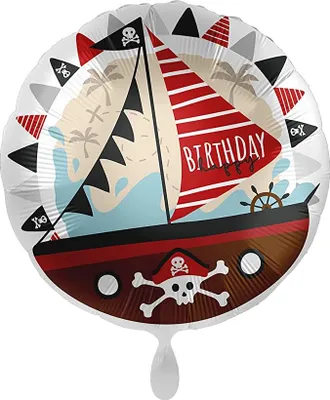 Produktbild von Piraten Ballon Folienballon für Piratenparty Kinderparty Kindergeburtstag 43 cm bunt