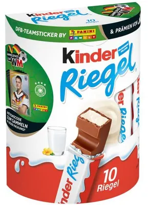 Produktbild von Kinder 4008400221021, 210 g, Milchschokolade, 10 Stück(e), Gluten, 566 kcal, 2360 kJ