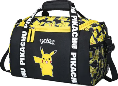 Produktbild von Große Pokemon Sporttasche Gelb - mit Reißverschluss-Hauptfach, Schultergurt und Netztasche - 12L Volumen