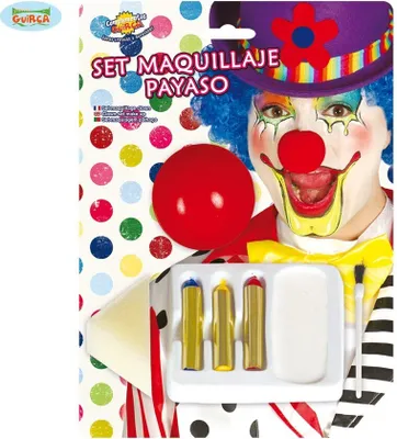Immagine prodotto di Set di trucco da pagliaccio Carnevale Colorato Divertente Naso da pagliaccio Trucco Adulti, Colore: Multicolore