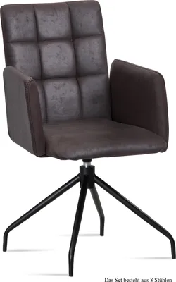 Produktbild von Armlehnstuhl drehbar (8er-Set) Dollie 52x91x60 Schwarz/Espresso