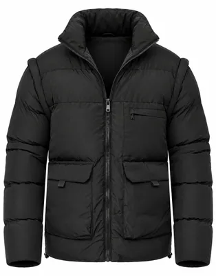 Produktbild von SOULSTAR Herren Winterjacke als 2-in-1 Pufferjacke und Weste - Steppjacke Herren Outdoor Jacke für den Winter mit abnehmbaren Ärmeln