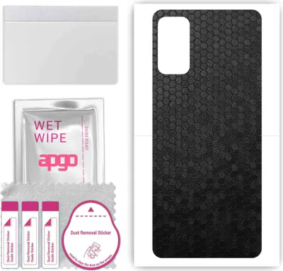 Produktbild von apgo Rückseite Schutzfolie, Skin, kompatibel mit Redmi Note 10T 5G, Hinten Displayschutzfolie aus Vinylfolie, kratzfest, einfache Montage - Schwarze Honigwabe