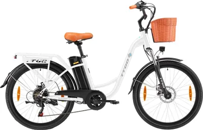 Immagine prodotto di Bicicletta Elettrica TTGO YY-26ST - Motore 250W Batteria 36V14.5AH Ruote da 26 Pollici Velocitš€ 25 km/h Freni a Disco Meccanici - Bianco