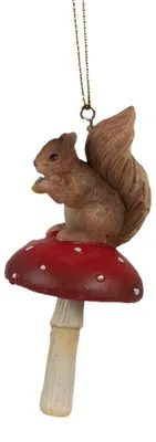 Productafbeelding van Clayre & Eef kerstornament eekhoorn, 4x4x9 cm, bruin, polyresin