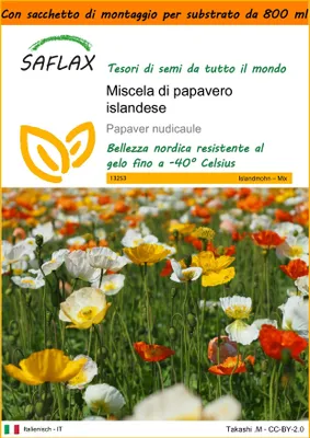 Immagine prodotto di SAFLAX Garden in the bag - Miscela di papavero islandese - 8000 semi - Papaver