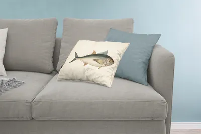 Produktbild von MuchoWow® Zierkissen Sofakissen Wohnzimmer Dekokissen 60x40 cm Eine alte Illustration eines Fisches - Kopfkissen - Polster mit Foto
