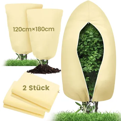 Produktbild von 2x 120cm x 180cm Wintervlies Pflanzen Schutzhaube Frostschutz Winterschutz Vlies