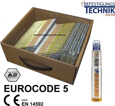 Produktbild von Packung mit 1250 IM90I Edelstahl A2 SPIT gekerbten Spitzen – 2,8 x 51 mm – 142045