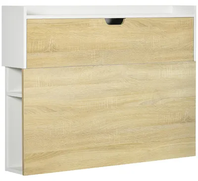 Produktbild von Klappbarer Wandschreibtisch mit Ablagen, platzsparend, fš¹r Zuhause und Bš¹ro, aus Spanplatte, 100 x 18 x 74 cm