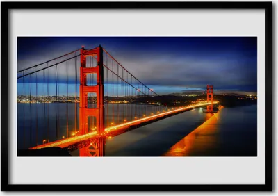 Produktbild von Bild 100x70 MDF-Rahmen Wandkunst Bridge-Architektur