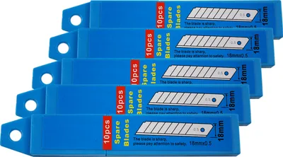 Produktbild von Cuttermesser Klingen 18mm Ersatzklingen Abbrechklingen Teppichmesser, Ersatzklingen:5 Pakete- 50 Klingen