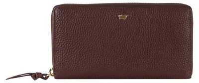 Image de Portefeuille HANNA RFID, modèle portefeuille à fermeture éclair, 16 compartiments pour cartes, couleur marron, pour femmes, en cuir