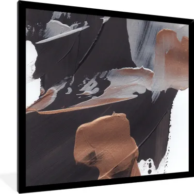 Produktbild von MuchoWow® Gerahmtes Poster Abstrakt - Farbe - Gold 40x40 cm - Poster mit Schwarzem Bilderrahmen Wandposter Rahmen Foto Bilder - Mit Rahmen - Wanddekoration Schlafzimmer