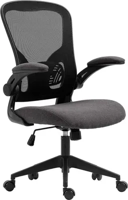 Immagine prodotto di Sedia da ufficio IPOLIST – Tessuto a rete nero e grigio – Comfort e modernità per il tuo spazio lavorativo