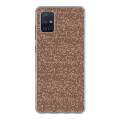 Produktbild von MuchoWow® Handyhülle Schutzhülle Hülle für Samsung Galaxy A71 Gesicht - Muster - Abstrakt Silikon Softcase Handy Hülle - Kartenbesitzer