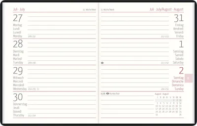 Produktbild von Taschenkalender 1W/2S Zettler farblich sortiert