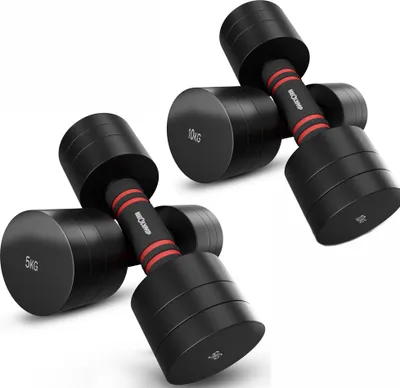 Produktbild von Verstellbare Chrome-Kurzhanteln in schwarz - 5 & 10kg