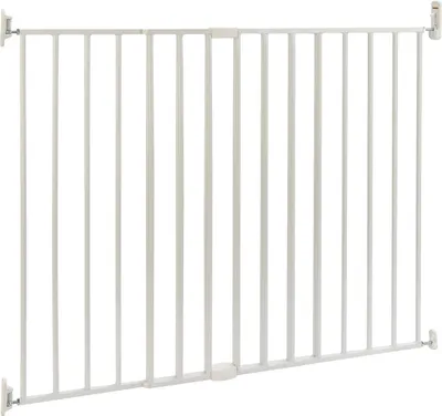 Produktbild von BOMI® Treppenschutzgitter 82-142 cm in Weiß | Ohne Stolperkante | Türschutzgitter für Haus & Garten