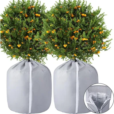 Produktbild von GIONAR Thermo Topfschutz 70x65cm 2er Set Frostschutz Pflanzen Topfpflanzen Schutzbeutel