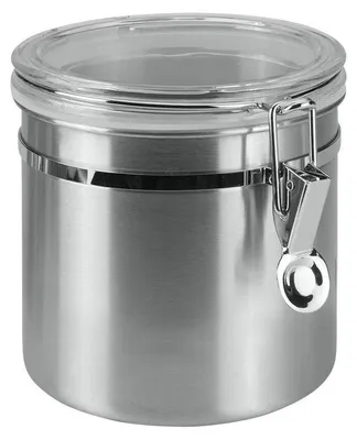 Image de Omgoods - Conteneur de stockage alimentaire en acier inoxydable de 1,0 litre avec couvercle en acrylique