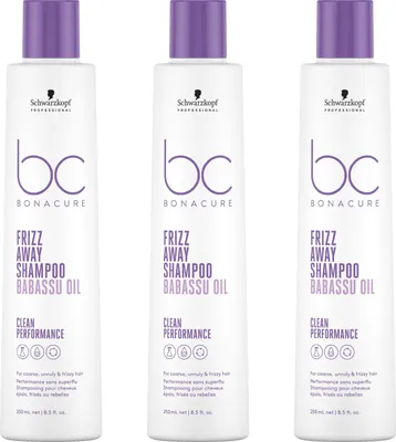 Produktbild von BC Bonacure Frizz Away Shampoo 3x250 ml