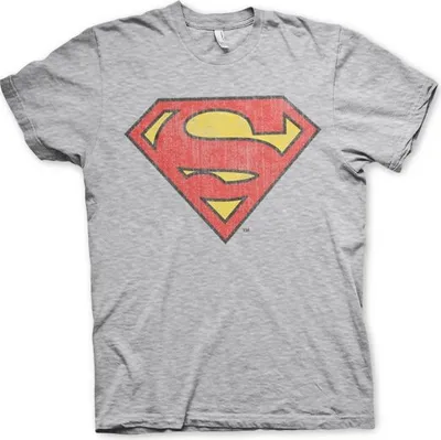 Produktbild von Superman Washed Shield T-Shirt - X-Large - Heather-Grey