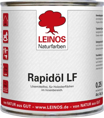 Produktbild von LEINOS Rapidöl LF 249 0,25 l – lösemittelfreie Öl-Wachs-Kombination für Holz, schnelle Einmalbehandlung & Reparatur, pastös,  polierbar, für wenig beanspruchte Holzoberflächen