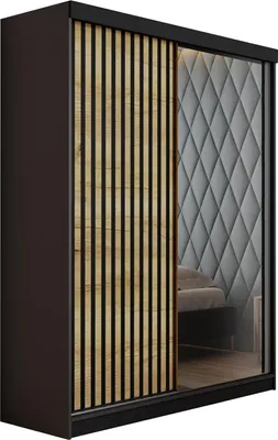 Obrázek produktu pro KIER FURNITURE Víceúčelová skříňka MALANI 138 - Grafit + Craft Oak Gold 138x205x59 cm