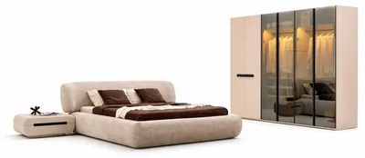Immagine prodotto di Letto completo con comodini, camera da letto, armadio moderno