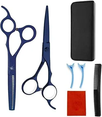 Produktbild von Friseurscheren, professionelles Haarscheren-Set, 12-teilig, Effilierschere, Friseurscheren-Set, Haarschneidescheren-Set, Edelstahl-Schere für Zuhause, Salon, Friseur