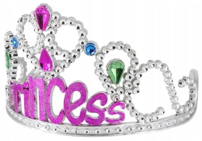 Image de PartyPal Diadème Princesse gemmes colorées argenté
